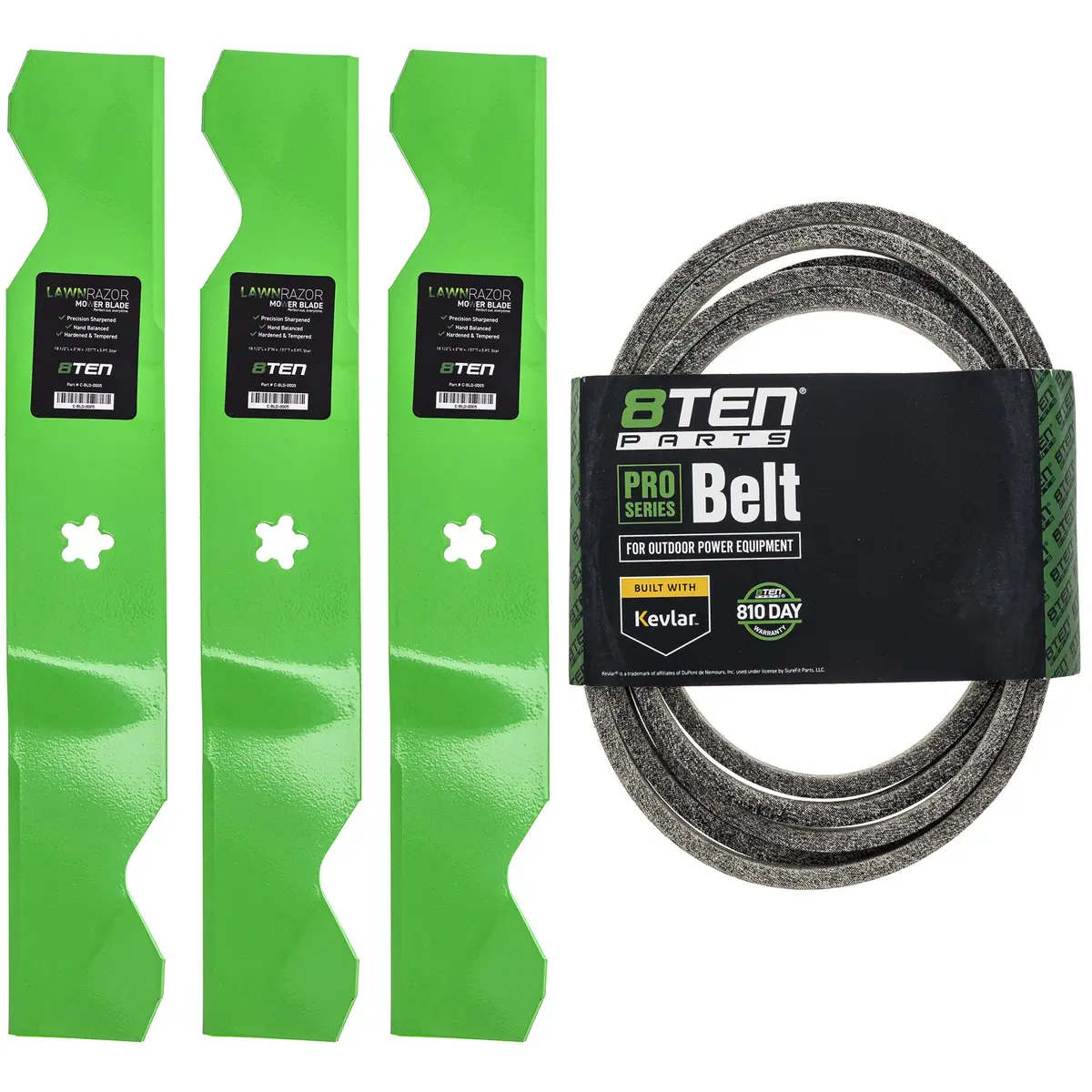 Mower Blades & Deck Belt Kit For Husqvarna Poulan Pro Ariens Mk1007801 1