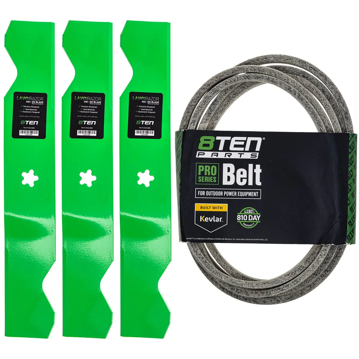 Mower Blades & Deck Belt Kit For Husqvarna Poulan Pro Jonsered Mk1007802 1