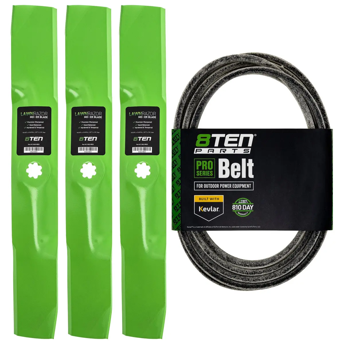 Mower Blades & Deck Belt Kit For John Deere Mk1007803 1