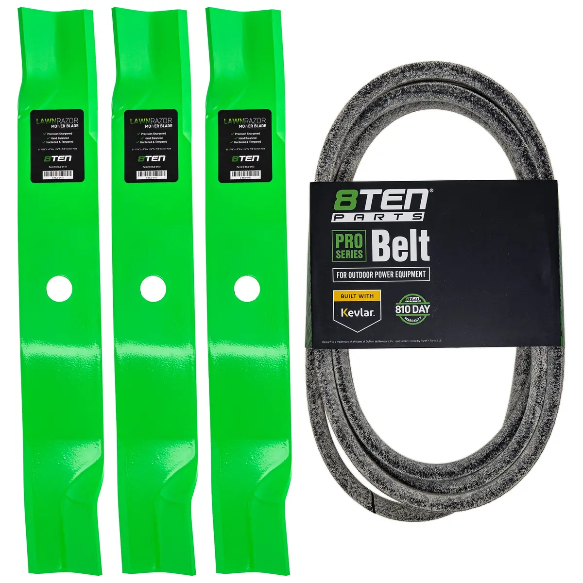 Mower Blades & Deck Belt Kit For John Deere Mk1007809 1