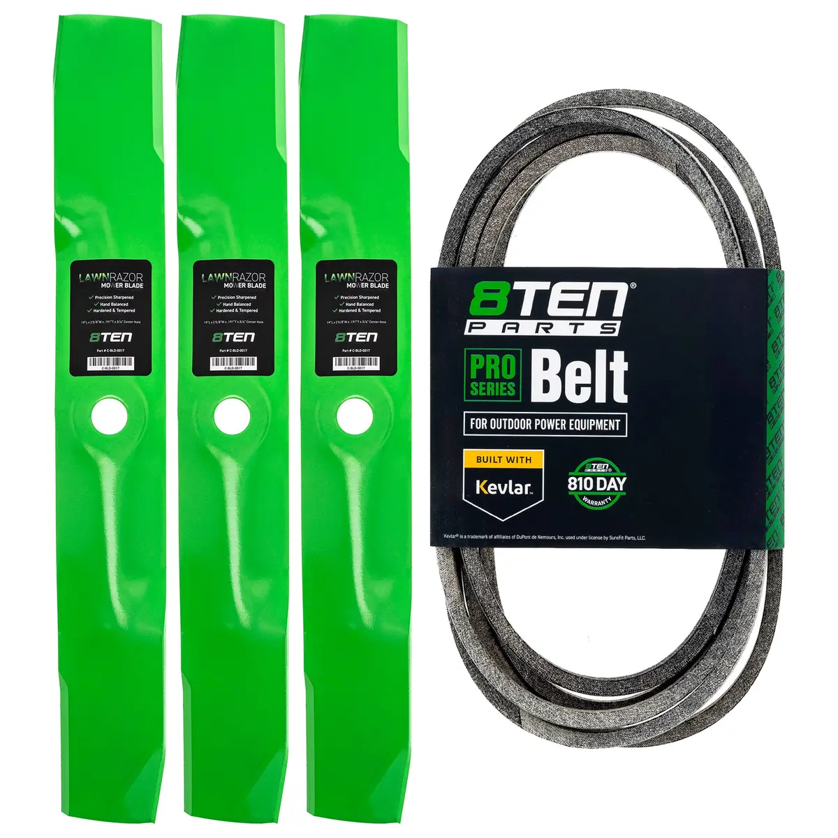Mower Blades & Deck Belt Kit For John Deere Mk1007815 1