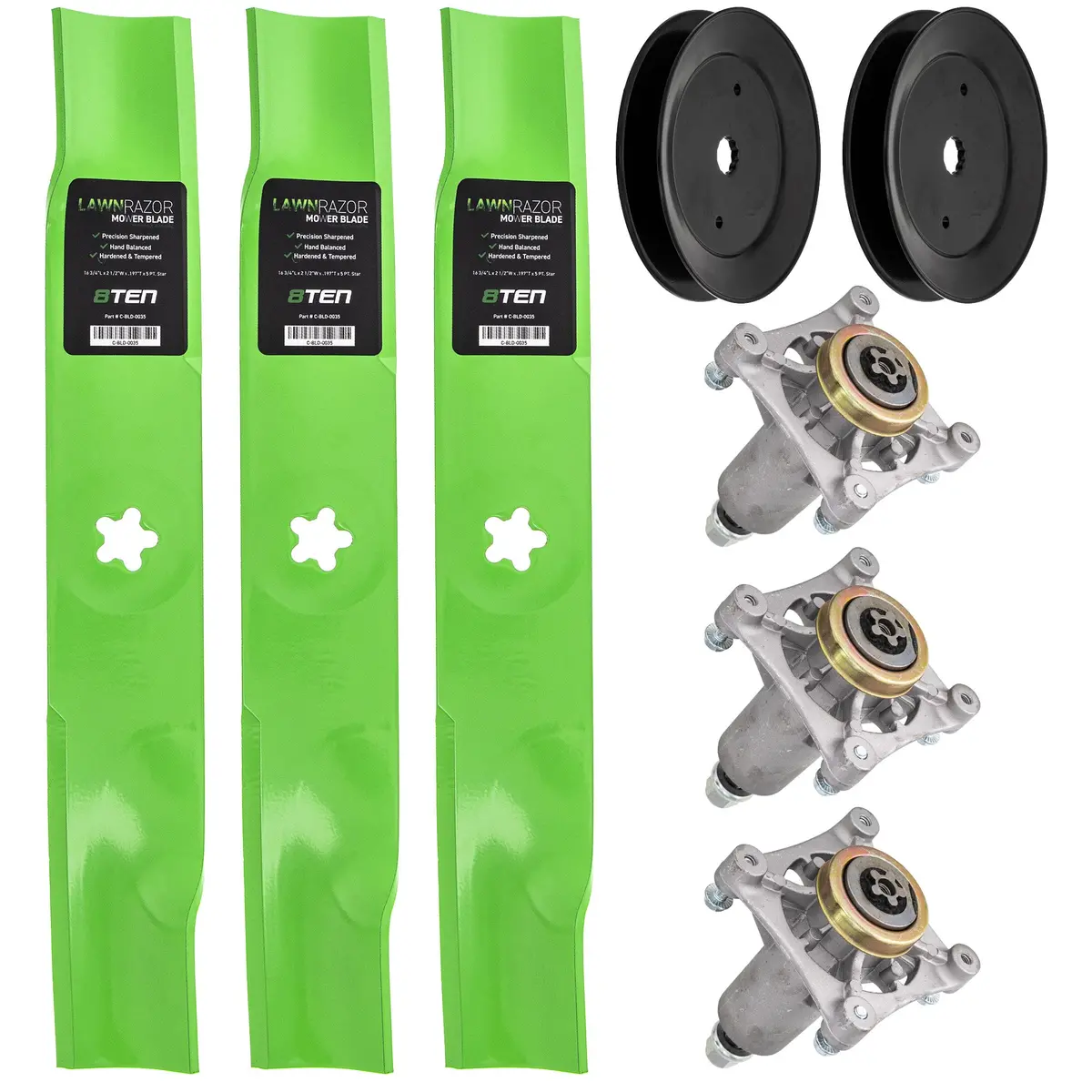 Blade Spindle Pulley Deck Kit For Poulan Pro Husqvarna Statesman Mk1009678 1