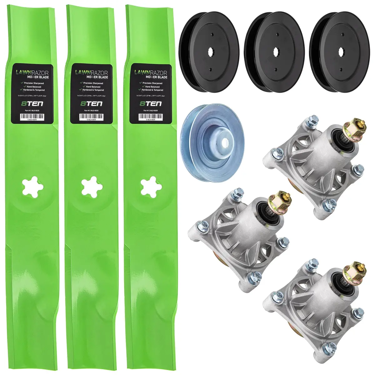 Blade Spindle Pulley Deck Kit For Poulan Pro Statesman Mk1009679 1
