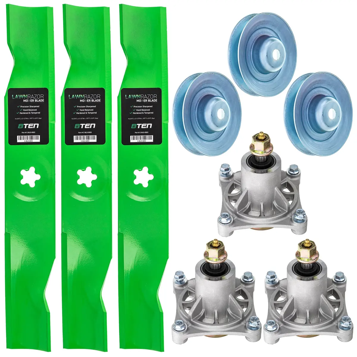 Blade Spindle Pulley Deck Kit For Husqvarna Poulan Pro Statesman Mk1009716 1
