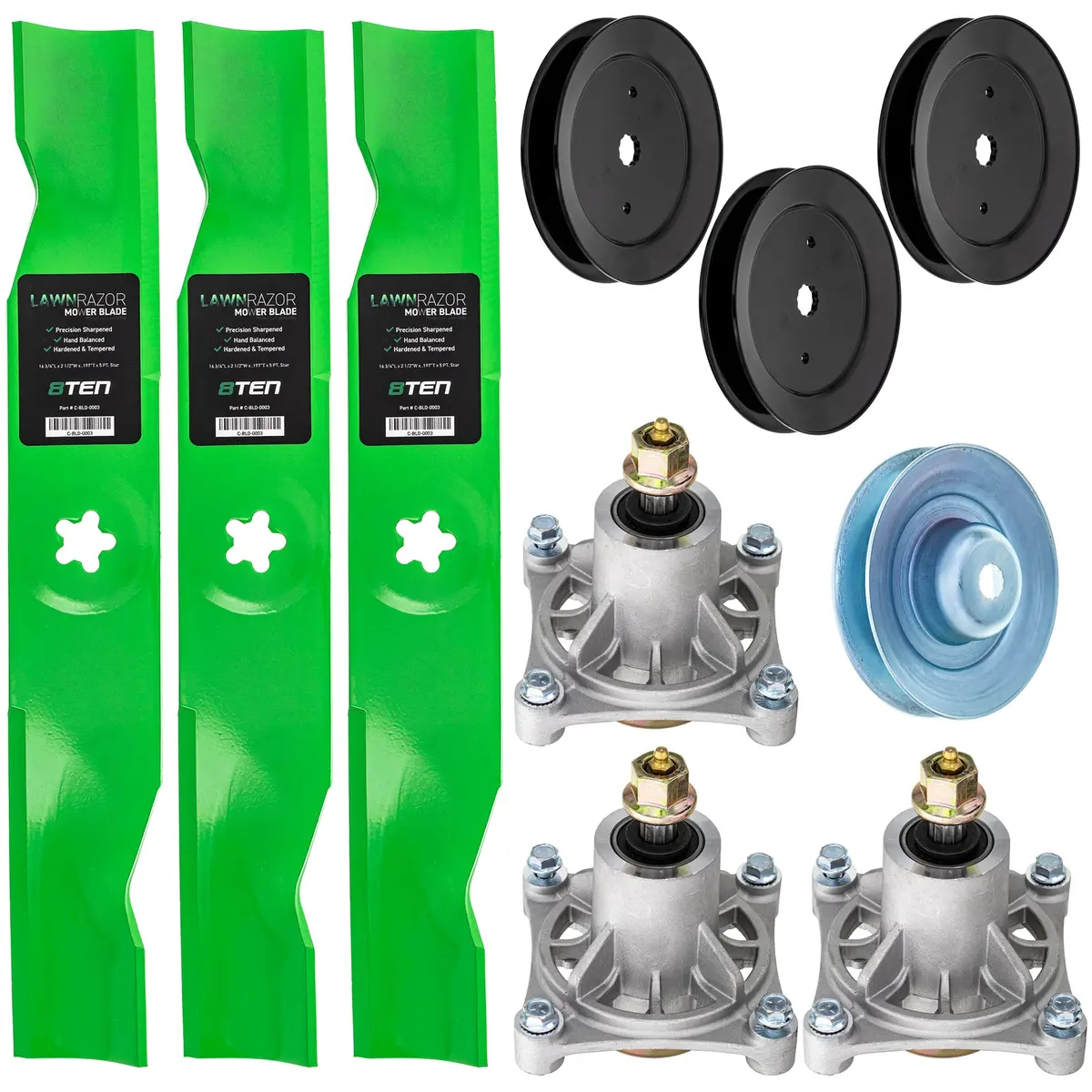 Blade Spindle Pulley Deck Kit For Poulan Pro Statesman Mk1009717 1