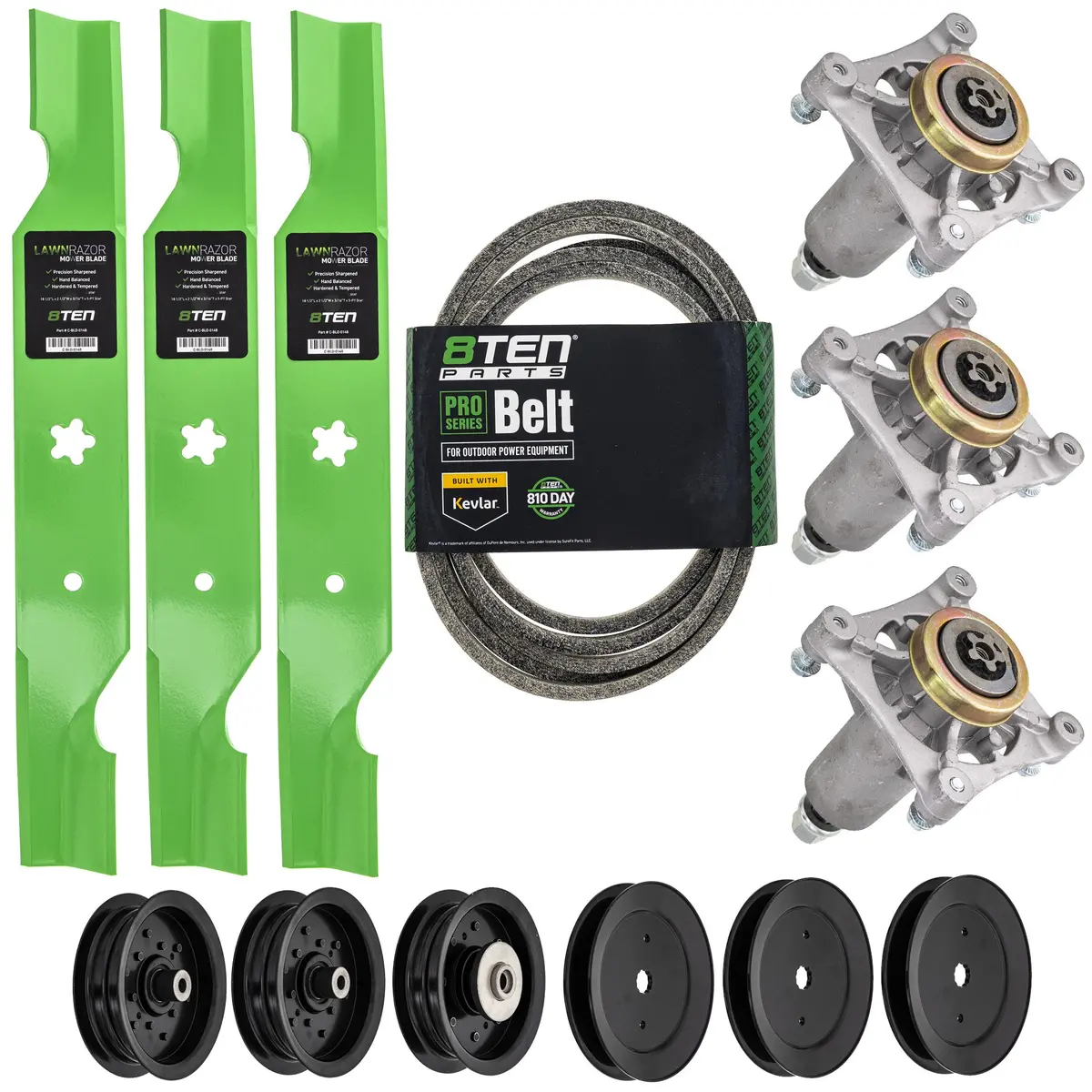 Blade Spindle Belt Pulley Idler Deck Kit For Poulan Pro Mk1009872 1