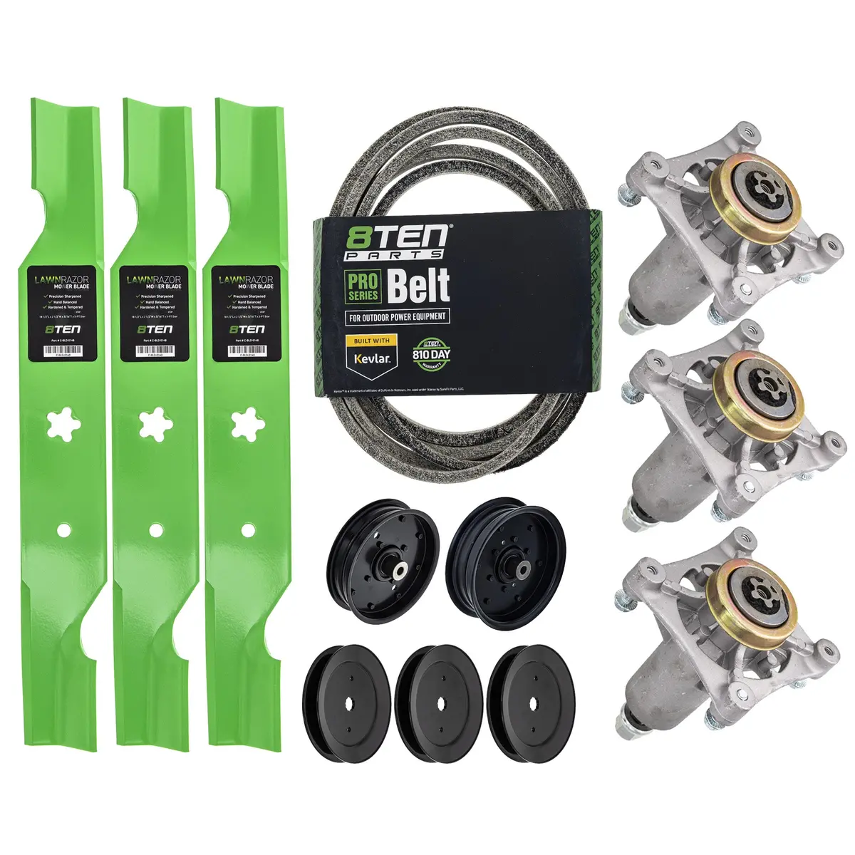 Blade Spindle Belt Pulley Idler Deck Kit For Poulan Pro Statesman Mk1009877 1