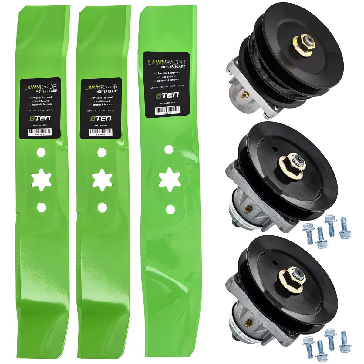 Blade Spindle Deck Kit For Huskee White Outdoor Columbia Mk1009892 1