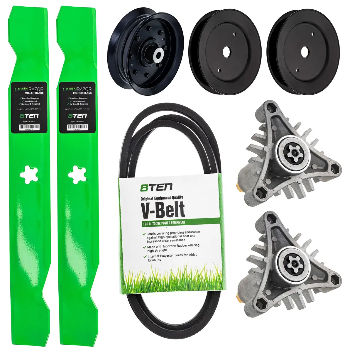 Blade Spindle Belt Pulley Idler Deck Kit For Ayp Roper Husqvarna Mk1010118 1
