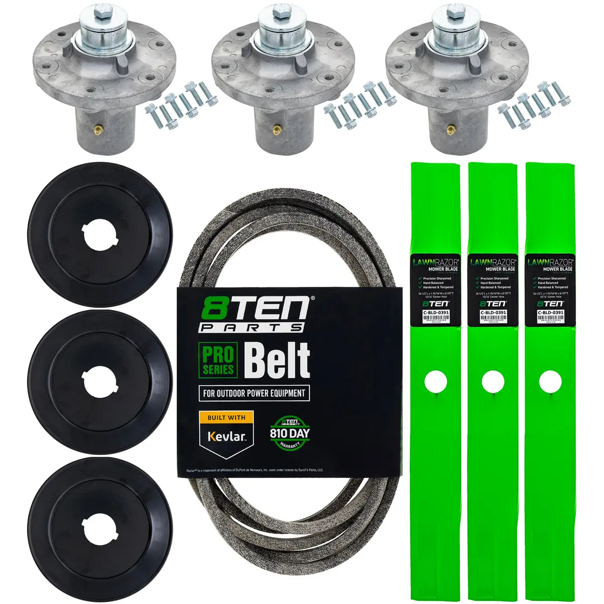 Blade Spindle Belt Kit For Simplicity Courier 48-Inch 1759055Yp 1757364Yp 1