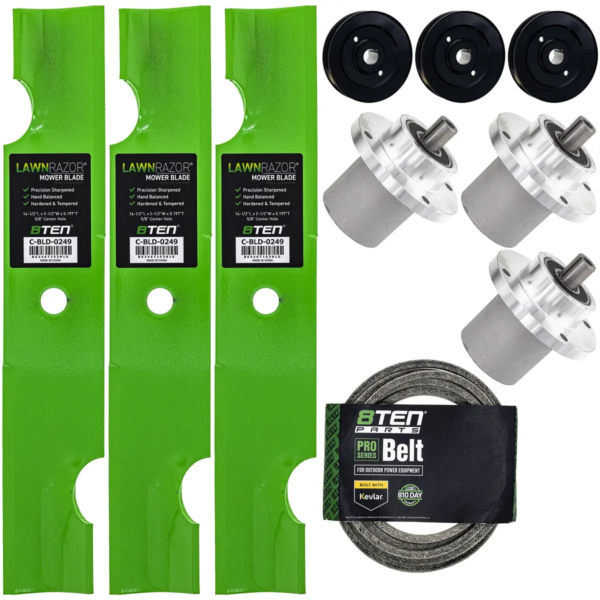 Blade Spindle Belt Kit For Bad Boy Mz Magnum 42 038-4221-00 037-2050-00 1