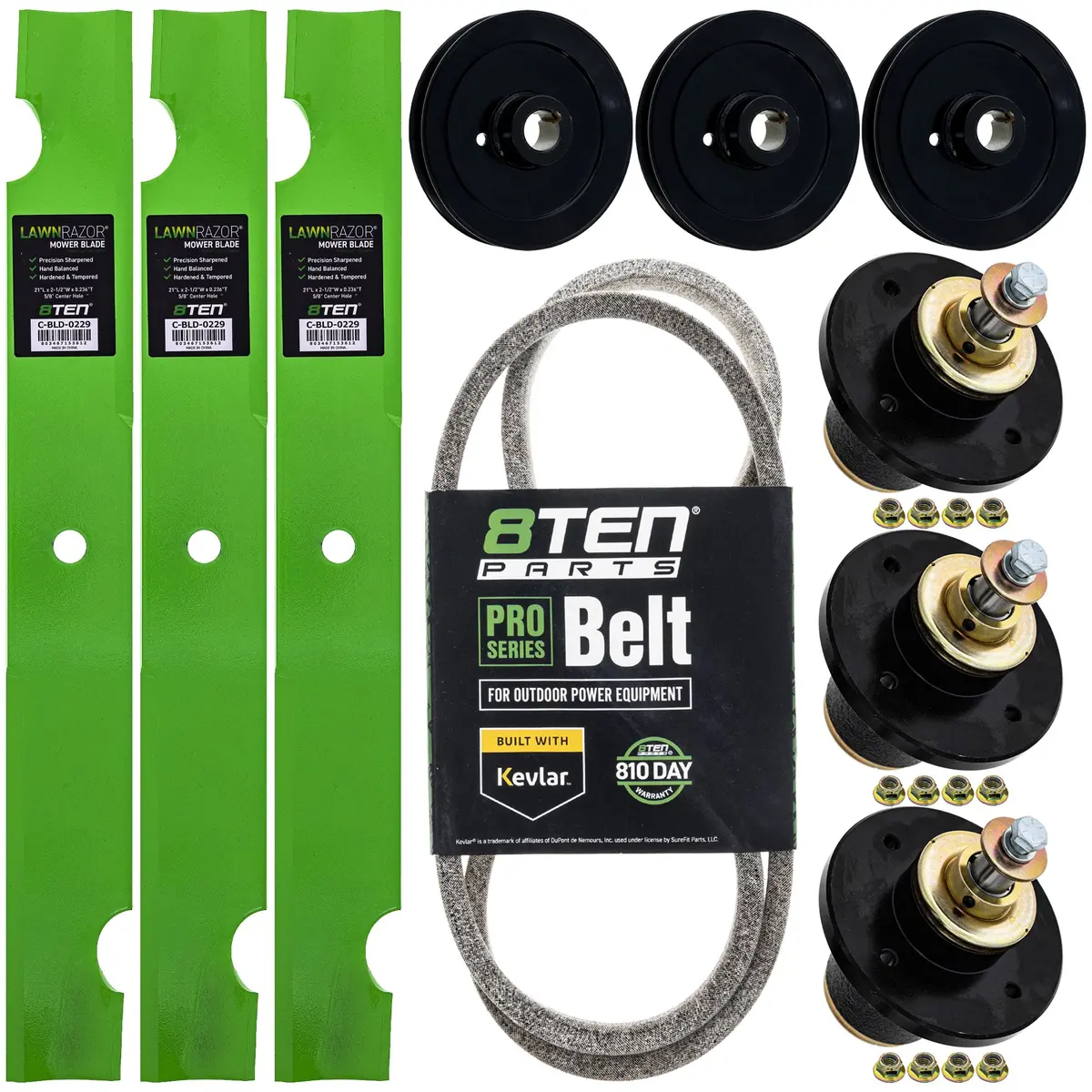 Blade Spindle Belt Kit For Bad Boy Rebel 61-Inch 038-6080-00 037-4000-00 1