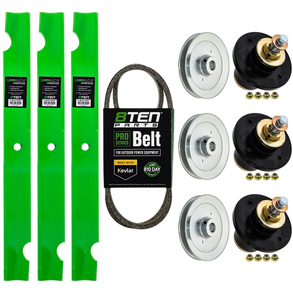 Blade Spindle Belt Kit For Bad Boy Rebel 72-Inch 038-7230-00 037-4000-00 1