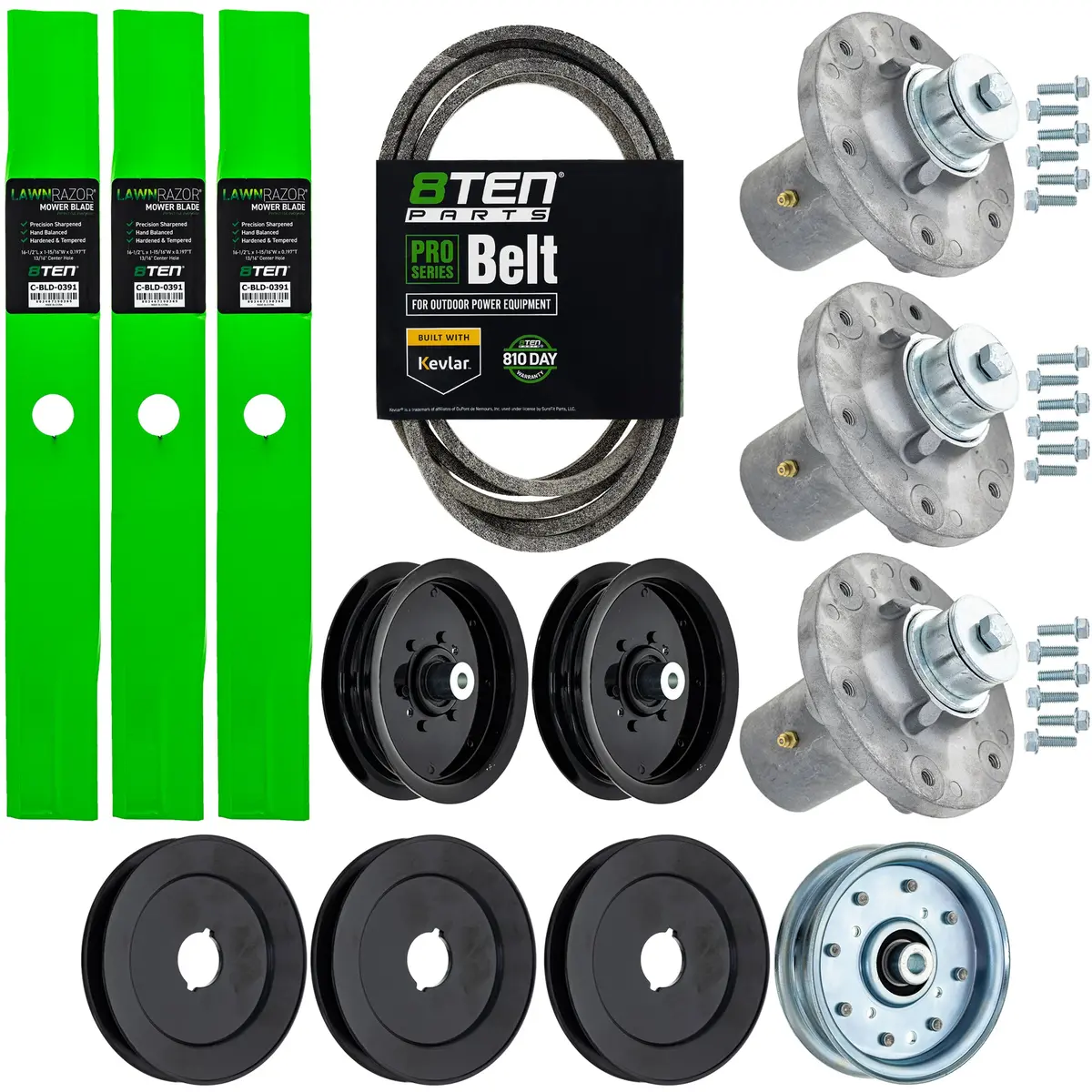 Deck Rebuild Kit Blade Spindle Belt Idler For Simplicity Courier 48-Inch 1