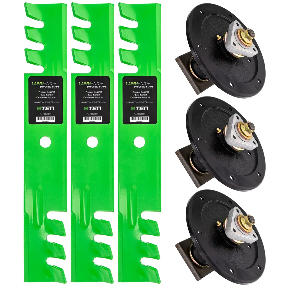 Deck Spindles & Mulching Blades Kit For Toro Mk1014628 1