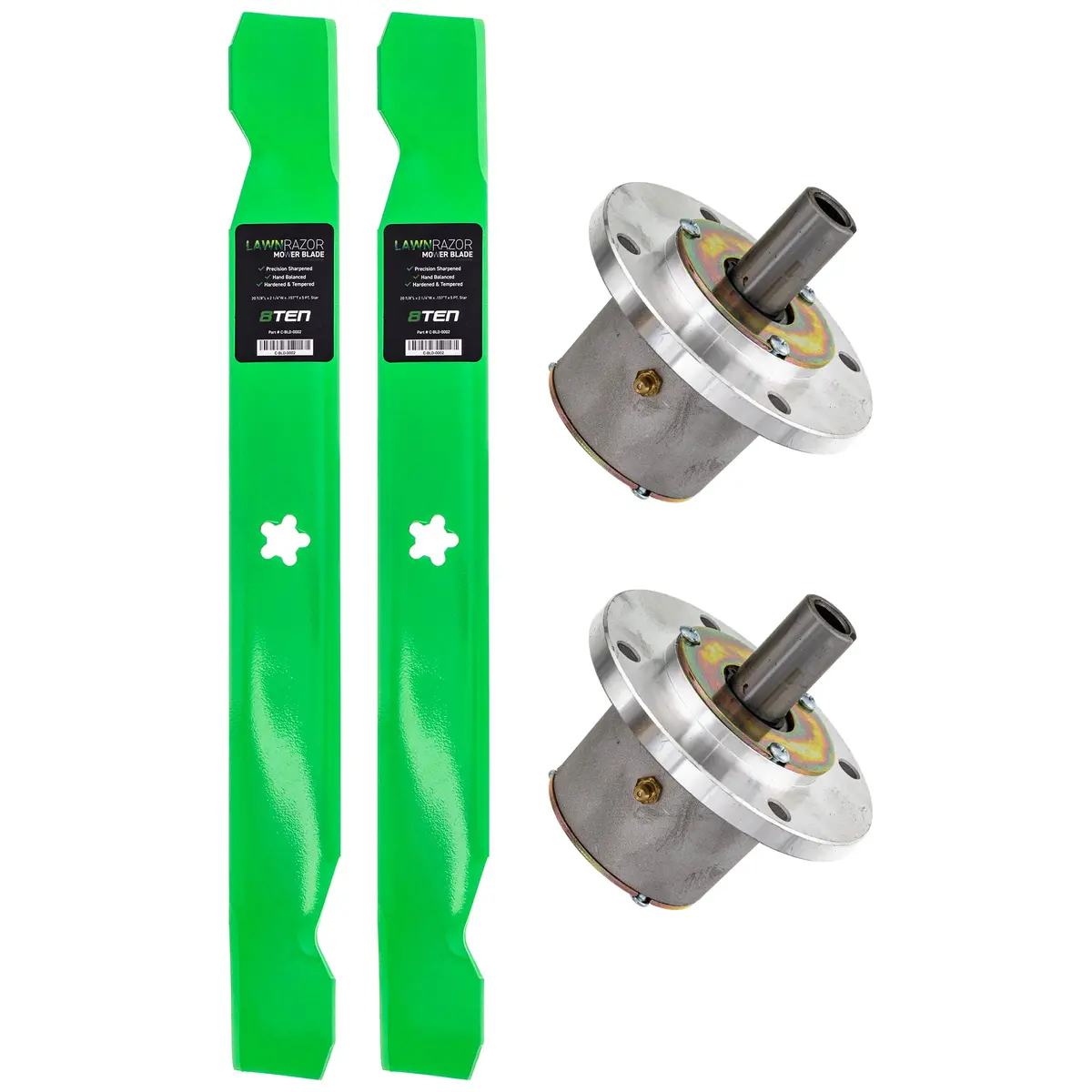 Deck Spindle Notched High Lift Blade Kit For Gravely Ariens Great Dane Mk1014643 1