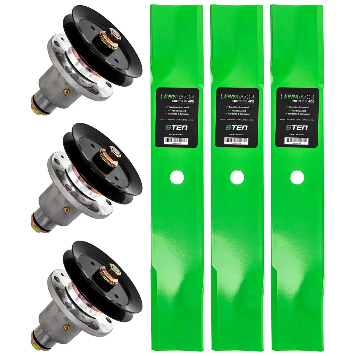 Deck Spindles & Mower Blades Kit For Gravely Ariens Great Dane Mk1014649 1