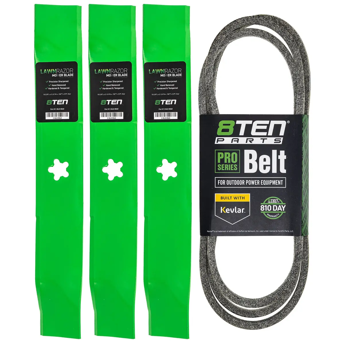 Mower Blades & Deck Belt Kit For Ayp Poulan Pro Husqvarna Mk1014653 1