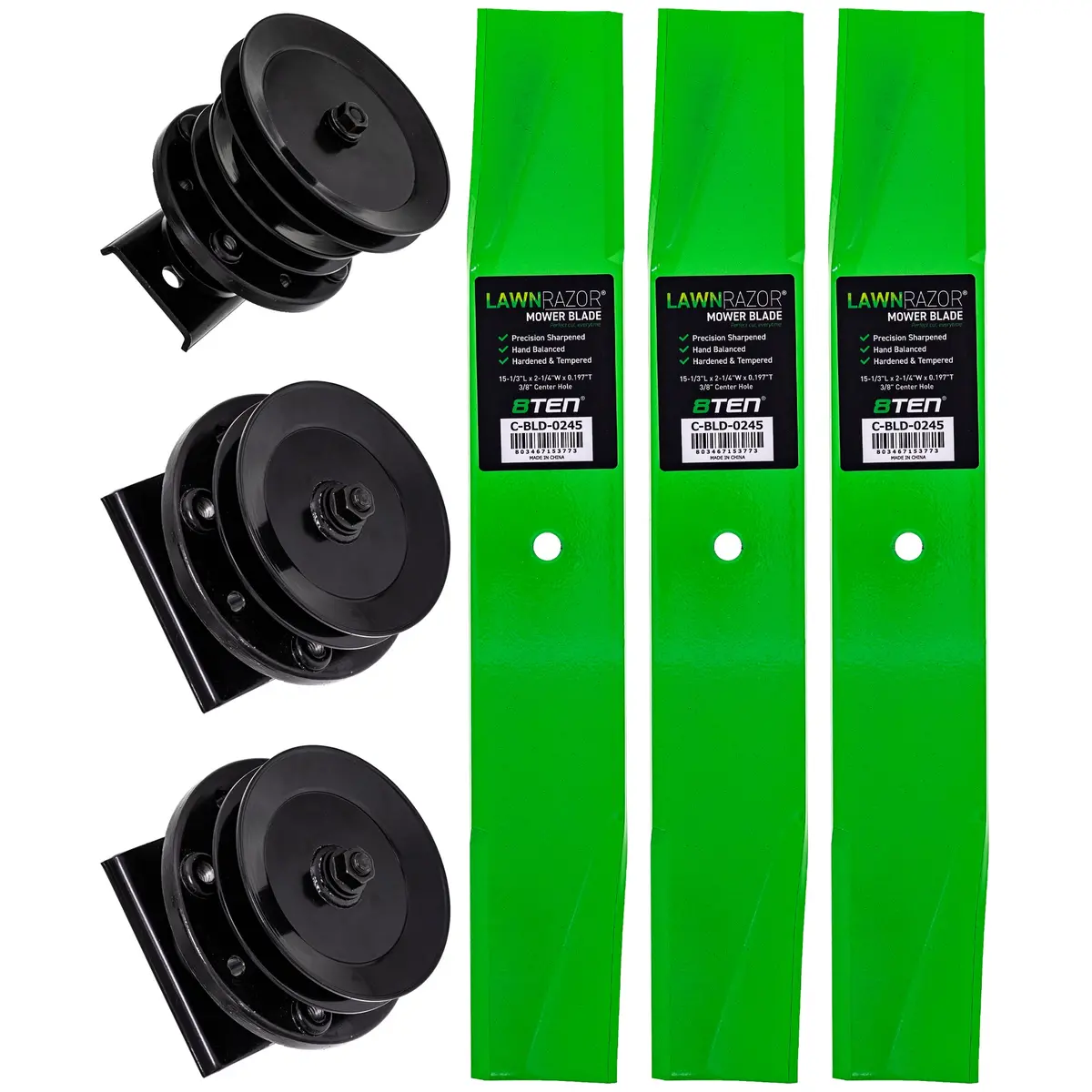 Mower Deck Blades & Spindles Kit For Poulan Roper Poulan Pro Mk1014663 1