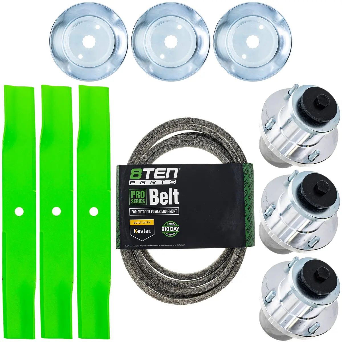 Blade Spindle Belt Kit For Hustler Fastrak 54-Inch Sdx 601124 607208 604664 1
