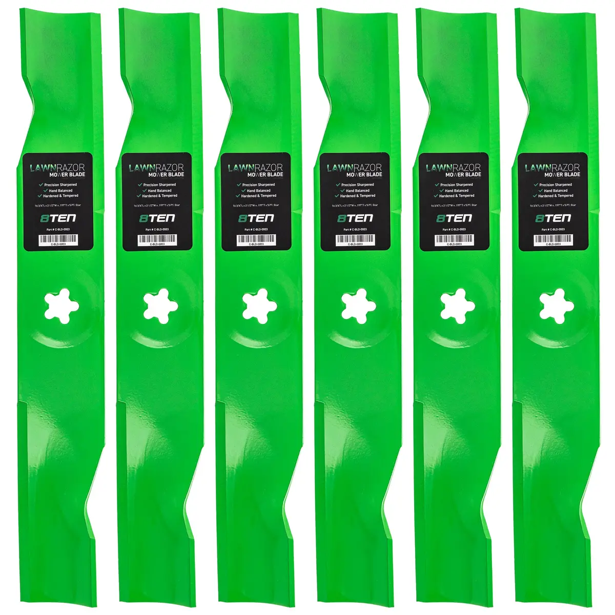 Lawnrazor Notched High Lift Blade For Husqvarna Poulan Pro Generac 180054 532173920 532180054 173920 | 6-Pack 1