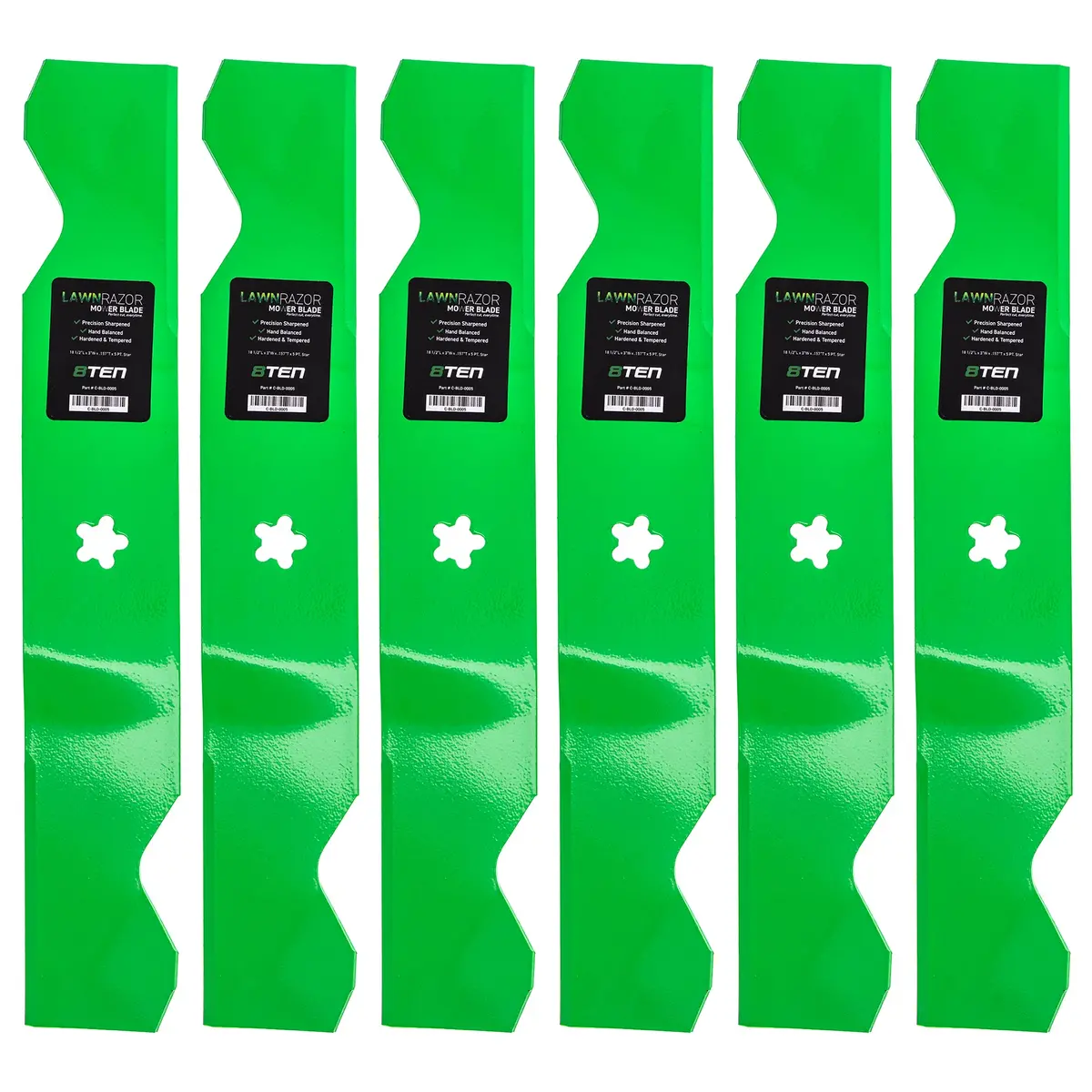 Lawnrazor Notched High Lift Blade For Husqvarna Poulan Pro Statesman 187256 187254 532187256 | 6-Pack 1