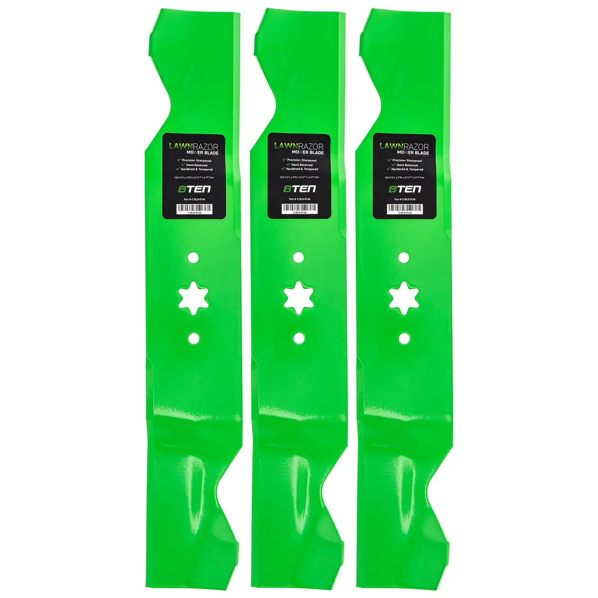 Lawnrazor Notched High Lift Blade Set For Cub Cadet Columbia Troy-Bilt 742-0677 942-0677 942-0677A | 3-Pack 1