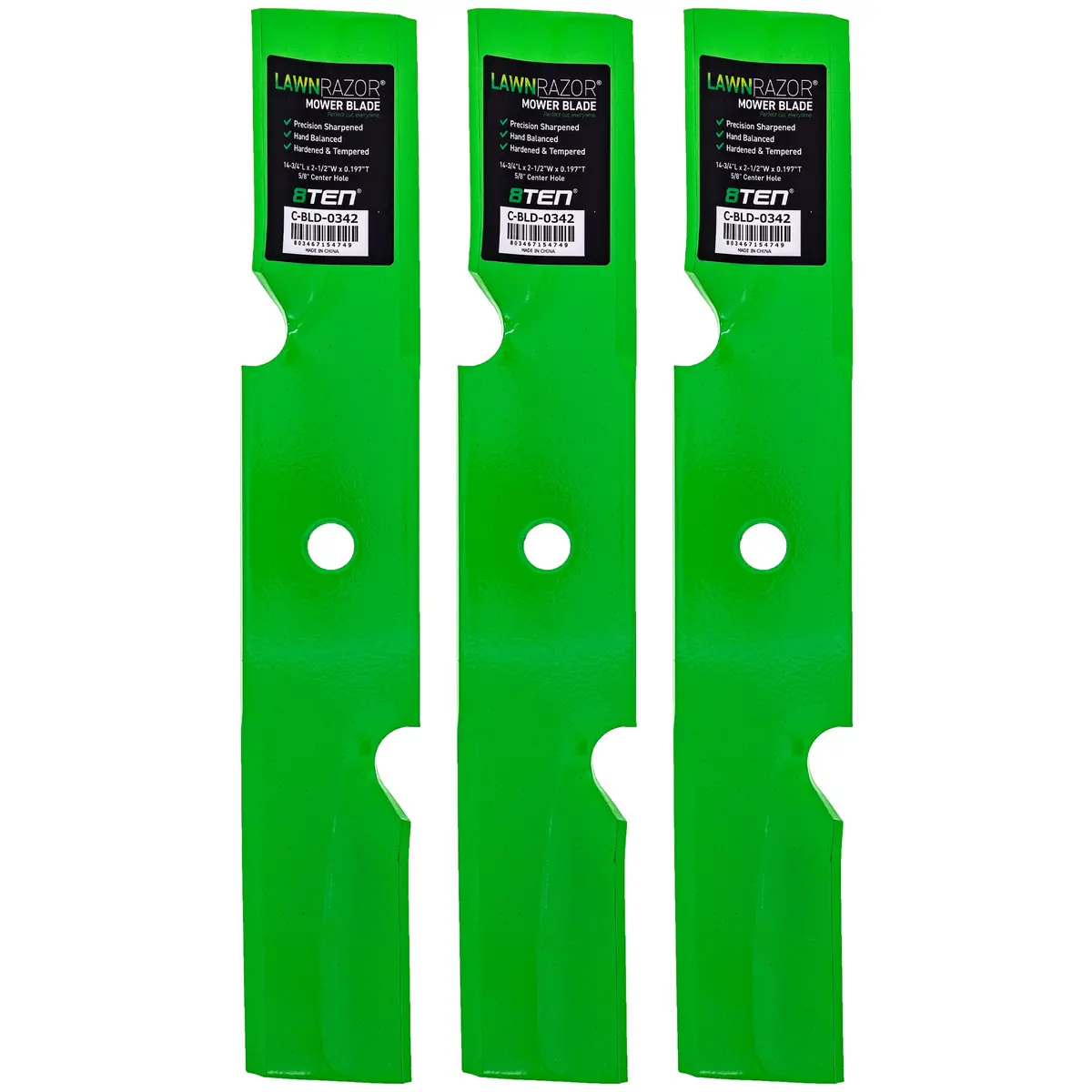 Lawnrazor Notched High Lift Blade For Scag 483014 | 3-Pack 1
