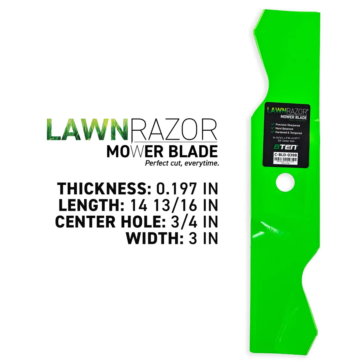 Lawnrazor Notched Low Lift Blade For Cub Cadet 759-3821 742P3015 742-3015 2