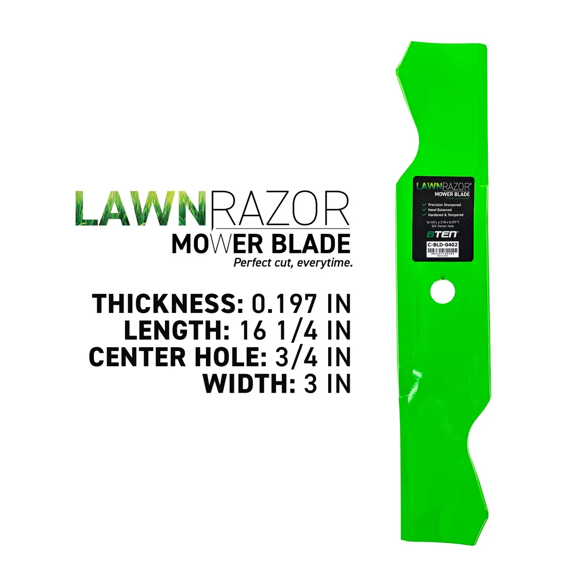 Lawnrazor Notched Low Lift Blade For Cub Cadet 759-3822 742P3016 742-3016 | 3-Pack 2
