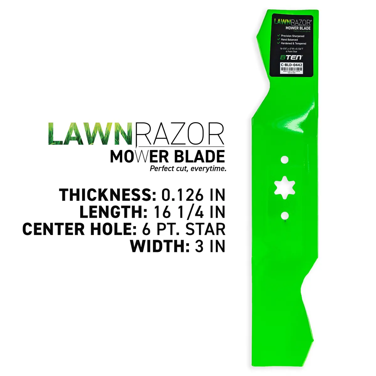 Lawnrazor Notched High Lift Blade For Mtd Mastercraft Mastercut 942-0542 742-0542 | 2-Pack 2