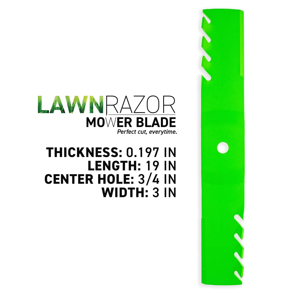 Lawnrazor Toothed Mulching Blade For Cub Cadet Craftsman Troy-Bilt 01005380-X 01005380P-X 01005380 | 3-Pack 2