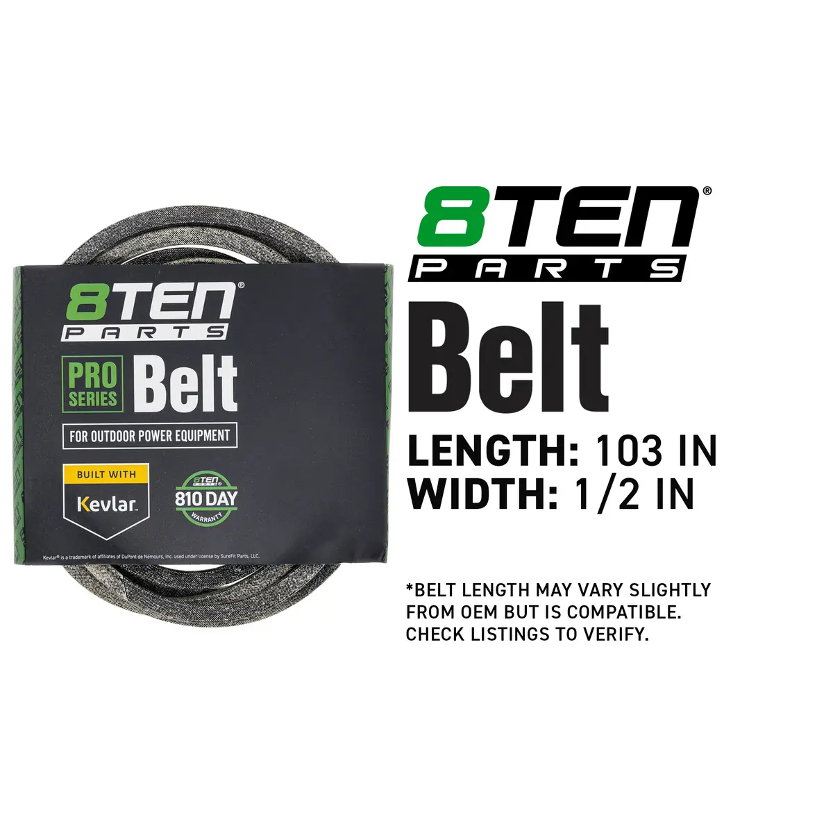 Belt With Kevlar® For John Deere Cub Cadet Troy-Bilt 954-04219 754-04219 754-3039 954-3039 1664644 2