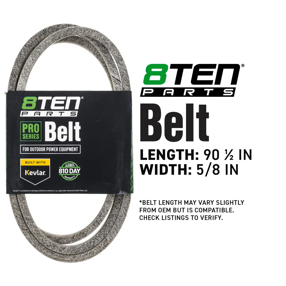 Belt With Kevlar® For Poulan Pro Husqvarna Statesman 174368 532174368 1-303499 Dxgx501107 754P06074 2