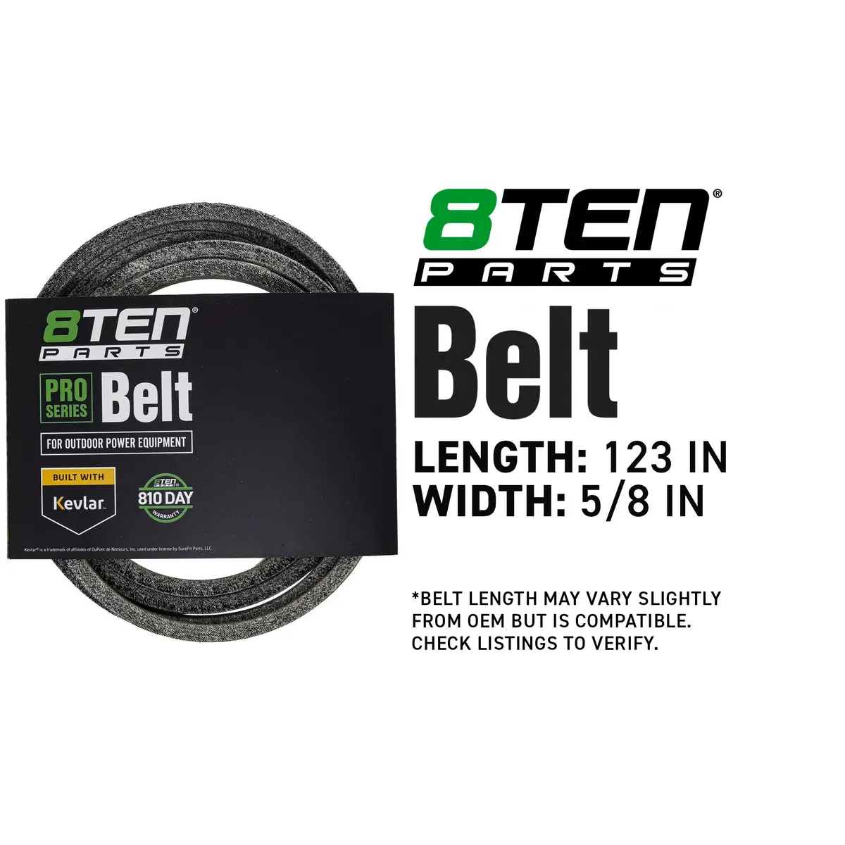 Belt With Kevlar® For Husqvarna John Deere Poulan Pro 539117245 Tcu17497 M118756 K5559-36710 2