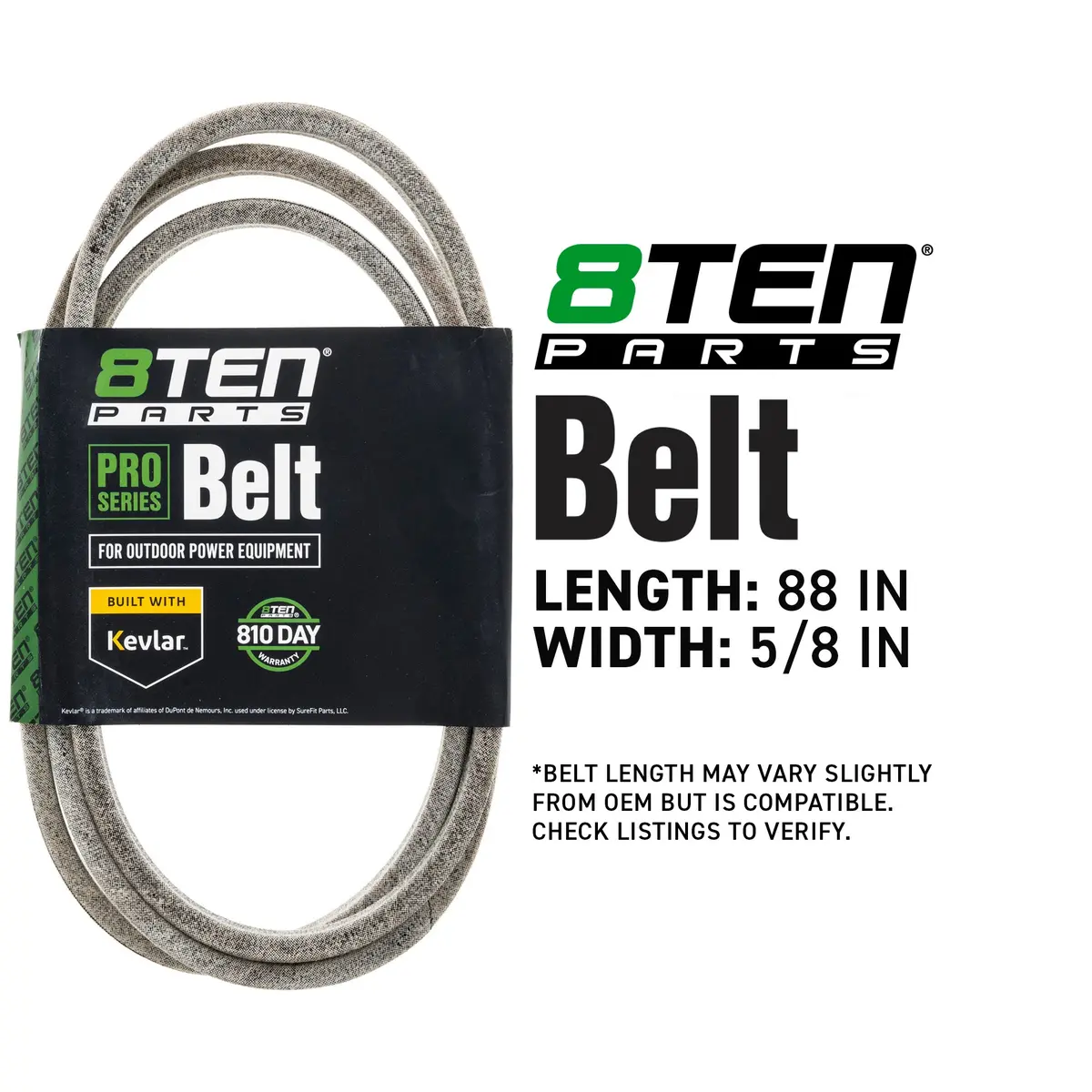 Belt With Kevlar® For Poulan Pro Statesman Toro 180808 106-5492 5021420 5021420Sm 272234 21420 2