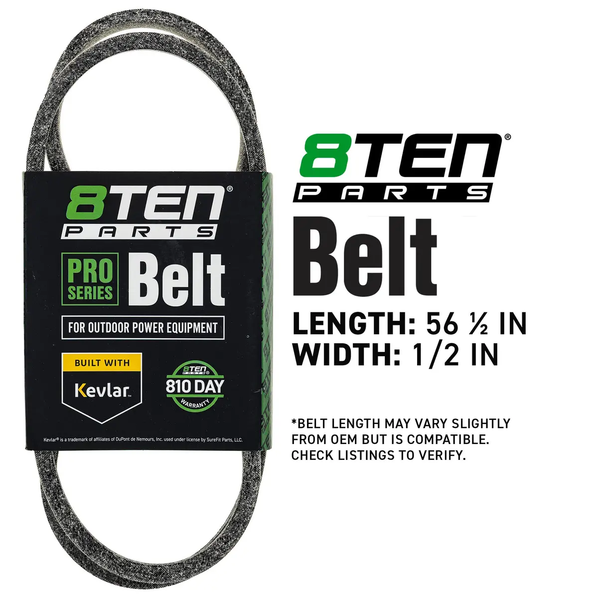 Belt With Kevlar® For Husqvarna Poulan Pro Jonsered 776435 539110411 2
