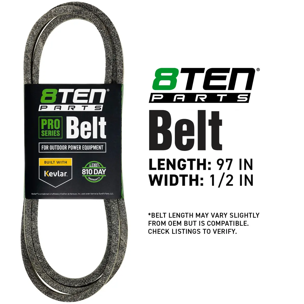 Belt With Kevlar® For John Deere Wheel Horse Troy-Bilt 194346 1747188 M144570 M140502 Gw-B1747188 2