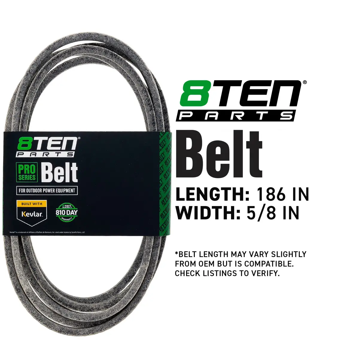 Belt With Kevlar® For John Deere Exmark 109-4994 116-1966 Tcu26909 135-5776-Sl 135-5776 Tcu22509 2