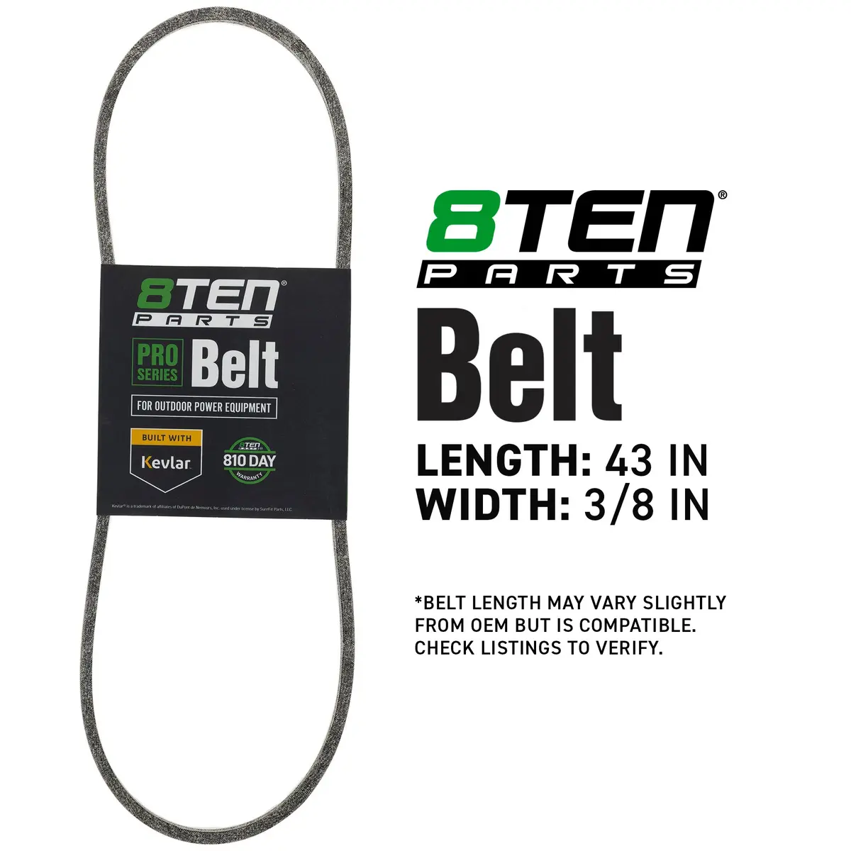 Belt With Kevlar® For Husqvarna Mcculloch Poulan Pro 53307 532185476 532169790 2