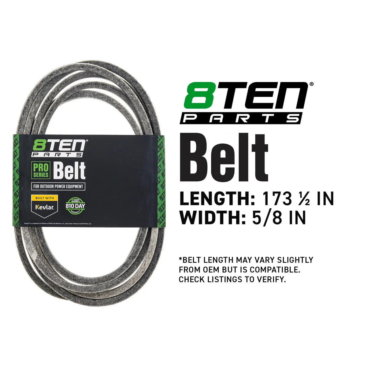 Kevlar Belt For Kubota Rck48p-751Z 48-Inch Deck K5584-36710 173 1/2 X 5/8 2