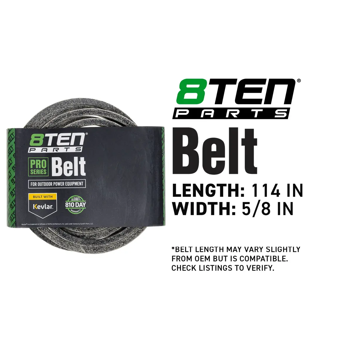 Belt With Kevlar® For Husqvarna Cub Cadet John Deere 522999901 Tcu10003 K5221-71410 954-04323 2