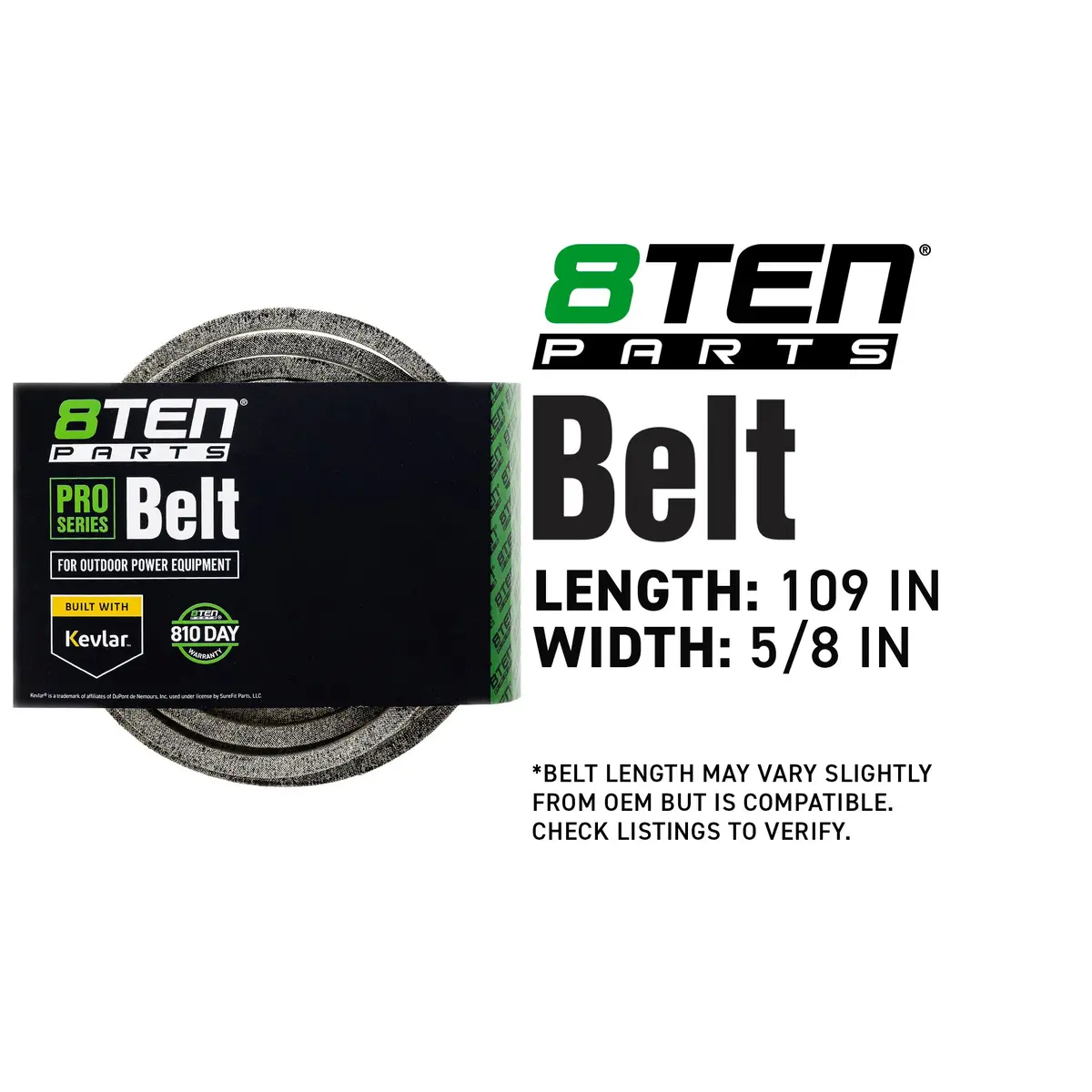 Belt With Kevlar® For Gravely White Outdoor Troy-Bilt 710533 037X93ma Tcu18848 Lb109 954-0475 79780 2