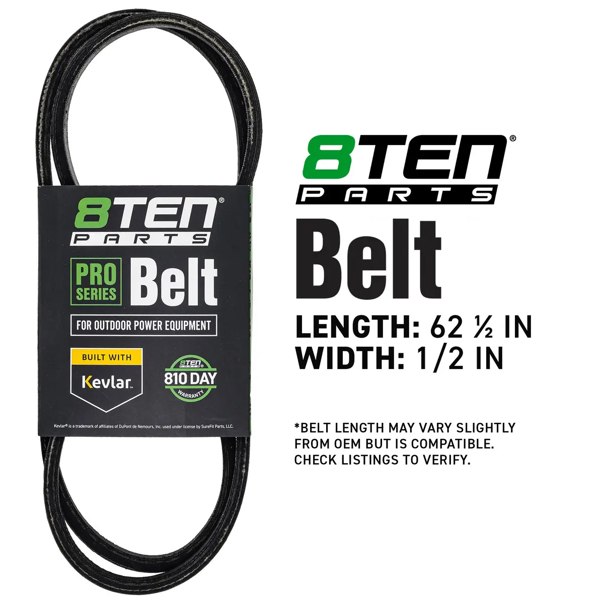 Belt With Kevlar For Troy Bilt 42 48-Inch Side Gw-1772984 62 1/2 X 1/2 2