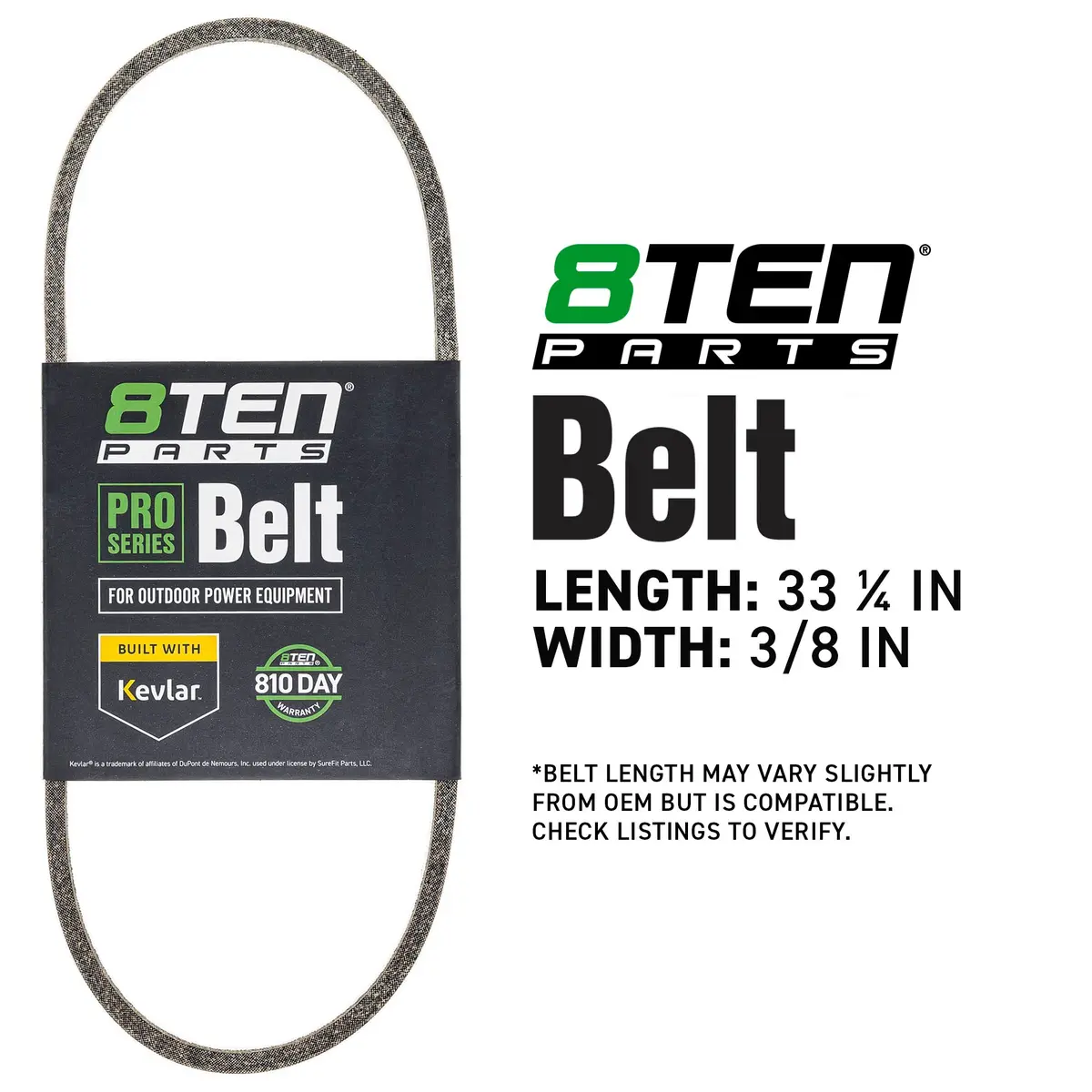 Belt With Kevlar For Cub Cadet Mtd Troy-Bilt White 954-0134 33 1/4 X 3/8 2