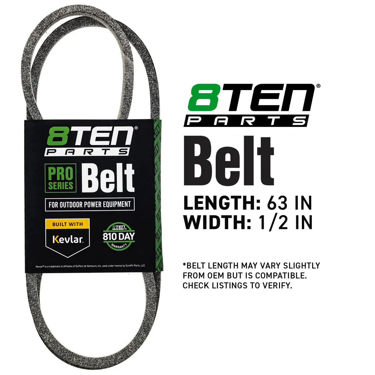 Belt With Kevlar® For Mtd Ariens Cub Cadet 07212800 11635 2025879 21058 Ihc15370 954-3036 954-04250 2