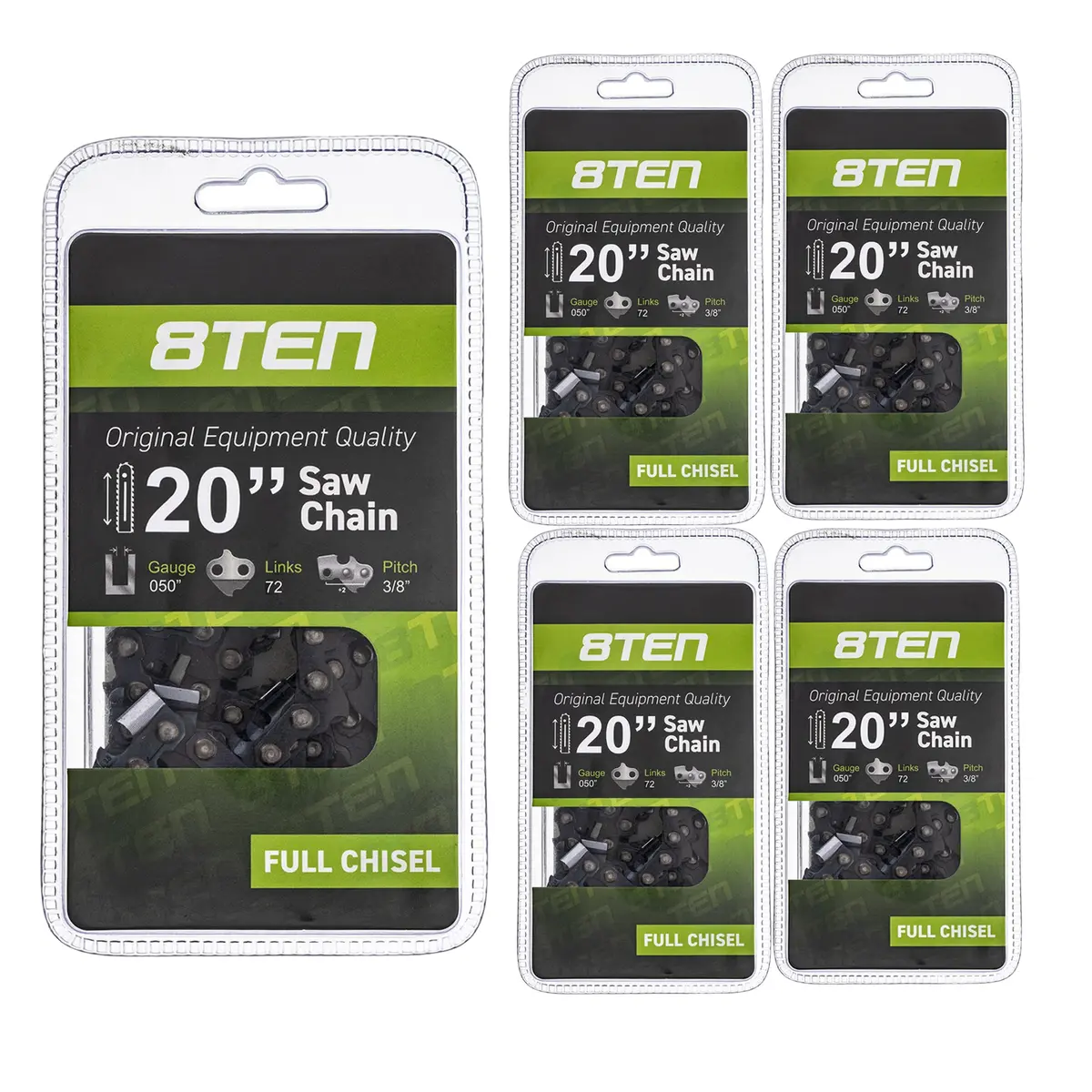 Chainsaw Chain 20 Inch .050 3/8 72Dl For Husqvarna Poulan Pro Poulan 501842672 591129972 531300555 | 5-Pack 1