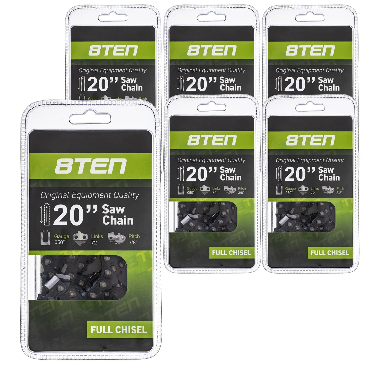 Chainsaw Chain 20 Inch .050 3/8 72Dl For Husqvarna Poulan Pro Poulan 501842672 591129972 531300555 | 6-Pack 1