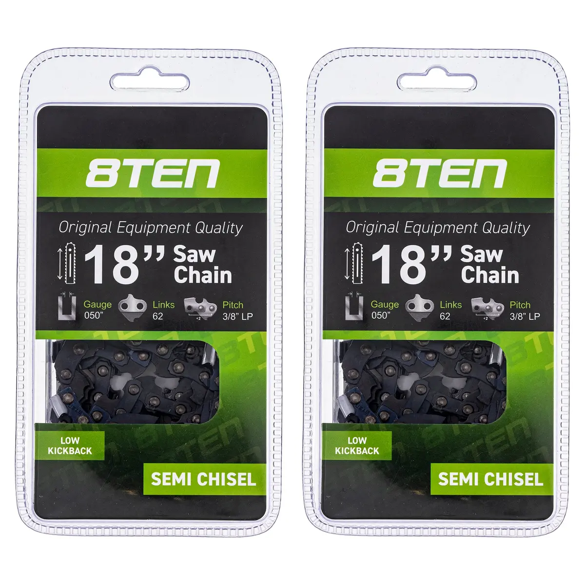 Chainsaw Chain 18 Inch .050 3/8 62Dl For Poulan Echo Husqvarna 91Px62cq 576936562 585422162 63Pm62e | 2-Pack 1