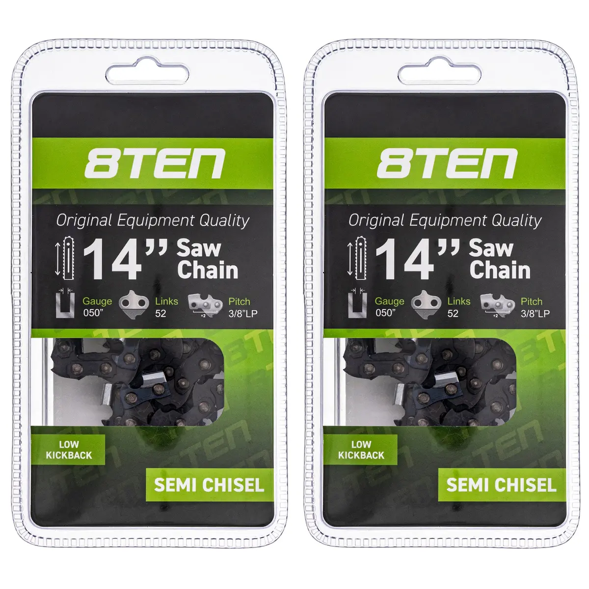 Chainsaw Chain 14 Inch .050 3/8 Lp 52Dl For Poulan Husqvarna Echo 901212001 | 2-Pack 1